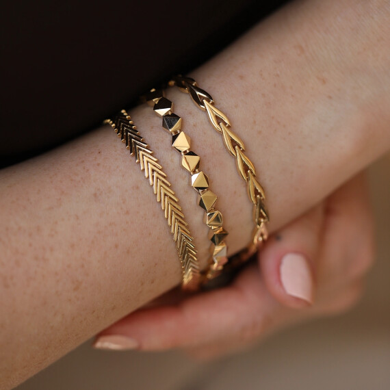 Pulse Yellow Gold Bracelet - Nev Jewellery
