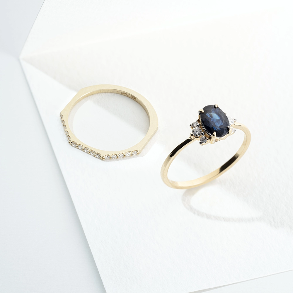 Pure 0.17 CT Diamond Yellow Gold Ring - 4