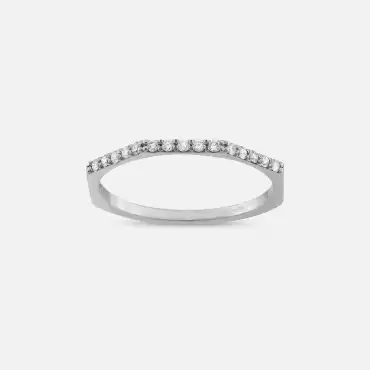 Pure 0.15 CT Pırlanta Taşlı Beyaz Altın Yüzük - Nev Jewellery (1)