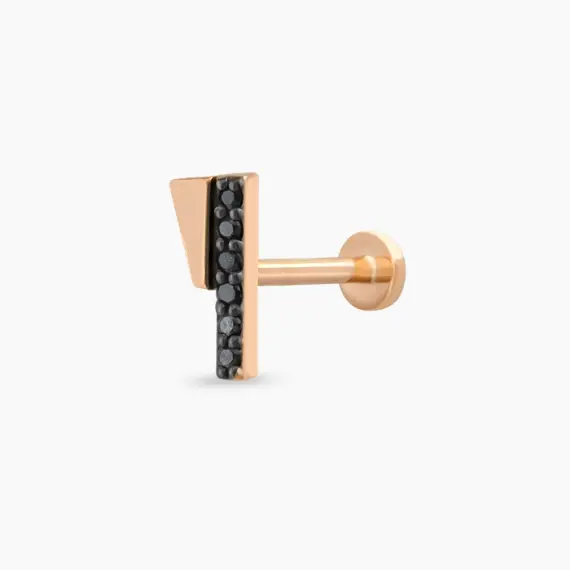 Pylon Black Diamond Rose Gold Piercing - 1