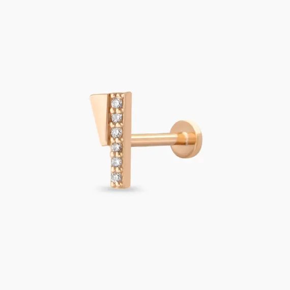 Pylon Diamond Rose Gold Piercing - 1
