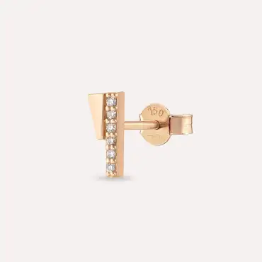 Pylon Diamond Rose Gold Single Earring - Nev Jewellery (1)