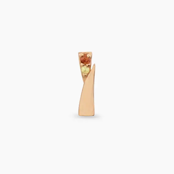Rea Yellow and Orange Sapphire Rose Gold Piercing - 3