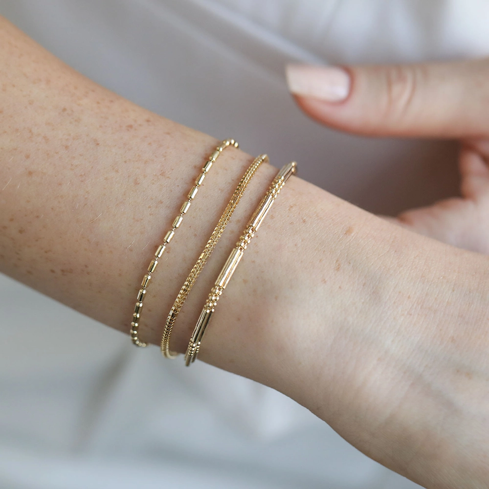 Reed Yellow Gold Italian Bracelet - Nev Jewellery (1)