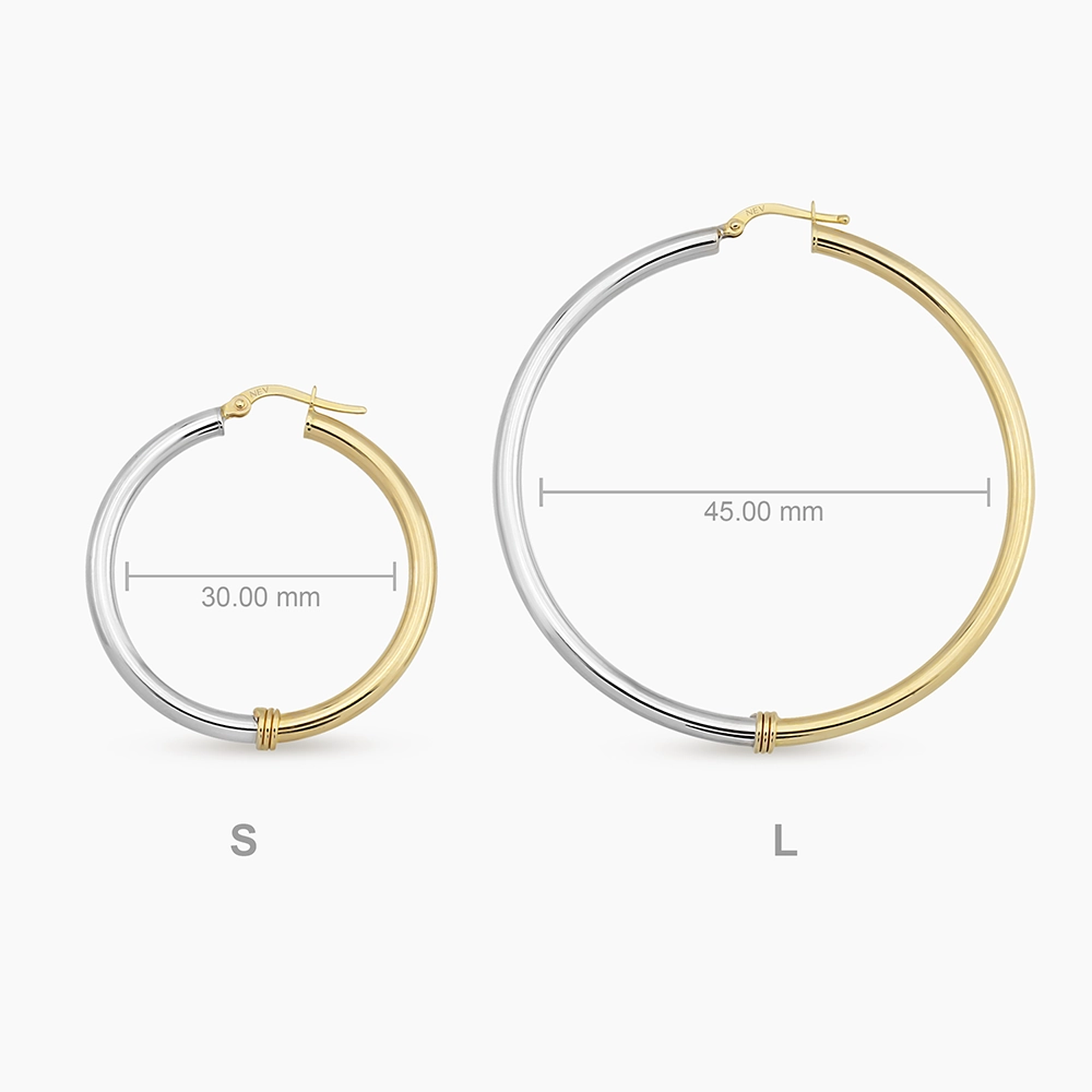 Regina S Yellow and White Gold Hoop Earrings - 4