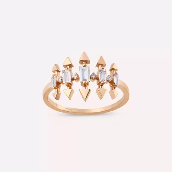Remi 0.34 CT Baguette Cut Diamond Rose Gold Ring - 5