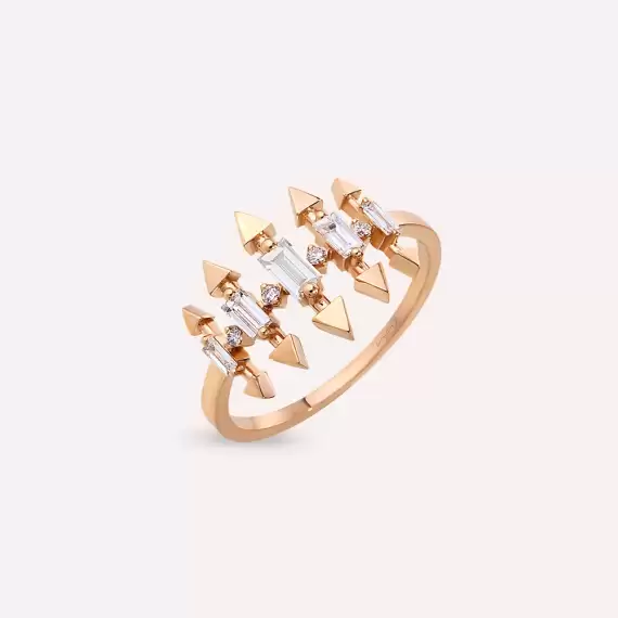 Remi 0.34 CT Baguette Cut Diamond Rose Gold Ring - 1