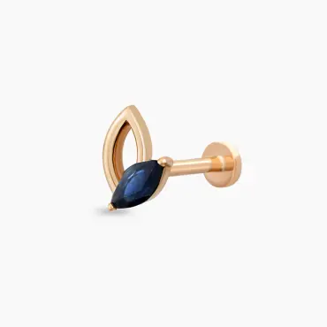 Rhea Marquise Cut Blue Sapphire Rose Gold Piercing - Nev Jewellery (1)