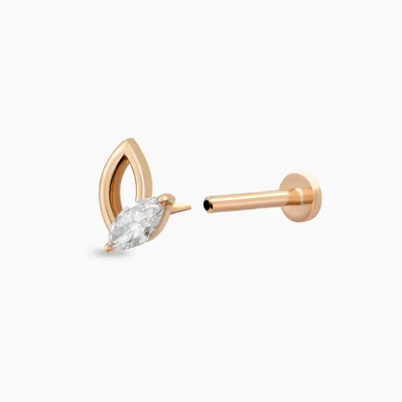Rhea Marquise Cut Diamond Rose Gold Piercing - 4