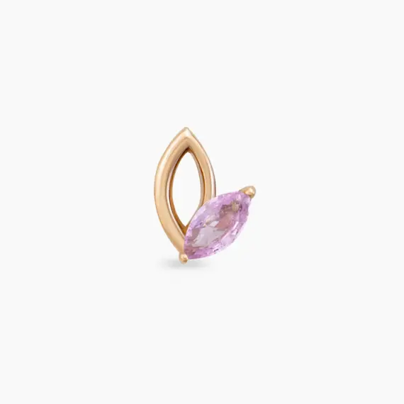 Rhea Marquise Cut Pink Sapphire Rose Gold Piercing - 4