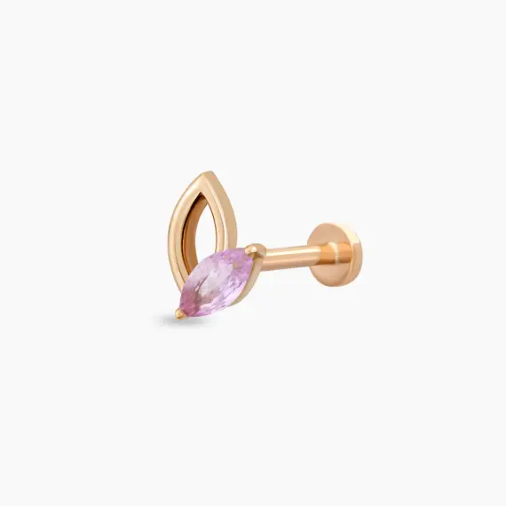 Rhea Marquise Cut Pink Sapphire Rose Gold Piercing - 2