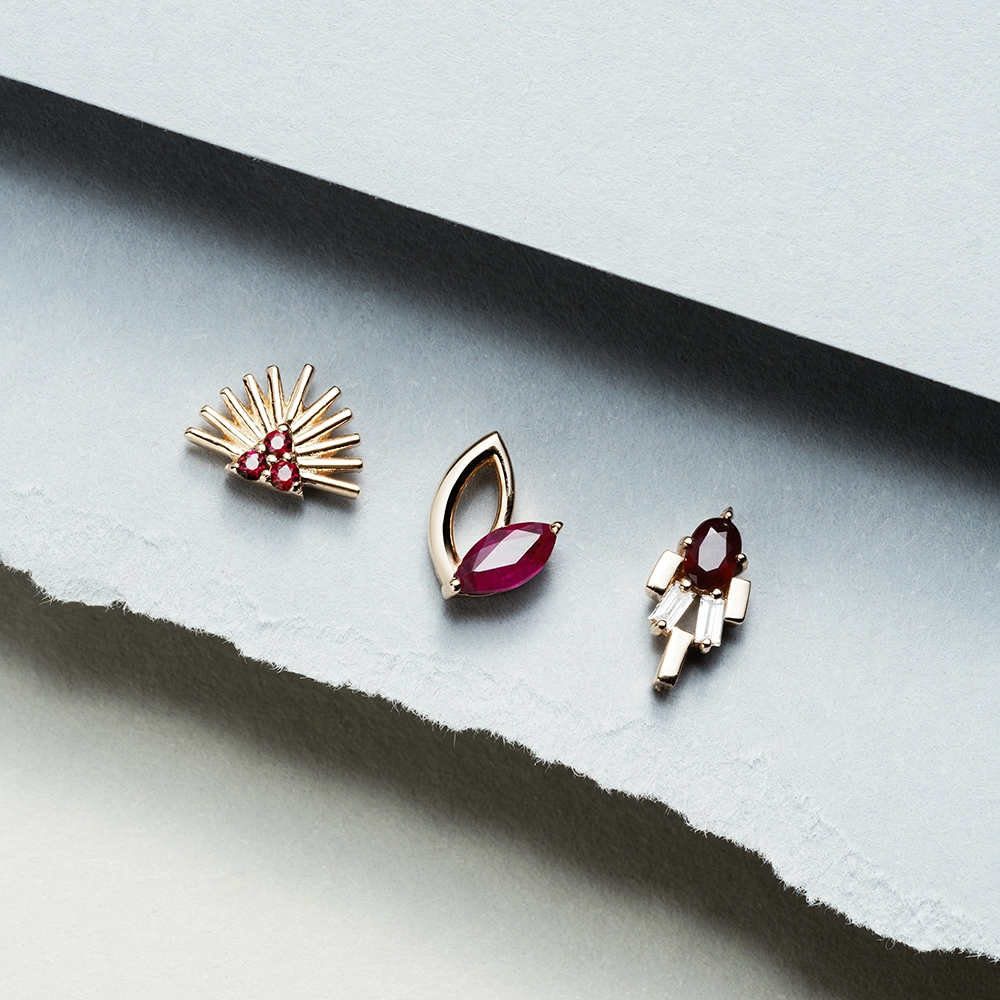 Rhea Ruby Rose Gold Piercing - 3