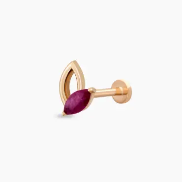 Rhea Ruby Rose Gold Piercing - Nev Jewellery (1)