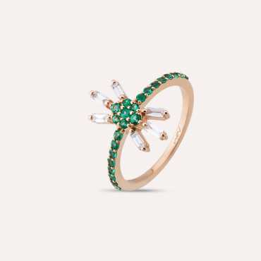 Rhostar 0.51 CT Emerald and Diamond Yellow Gold Ring - Nev Jewellery