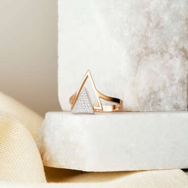 Rise 0.12 CT Diamond Rose Gold Ring - Nev Jewellery