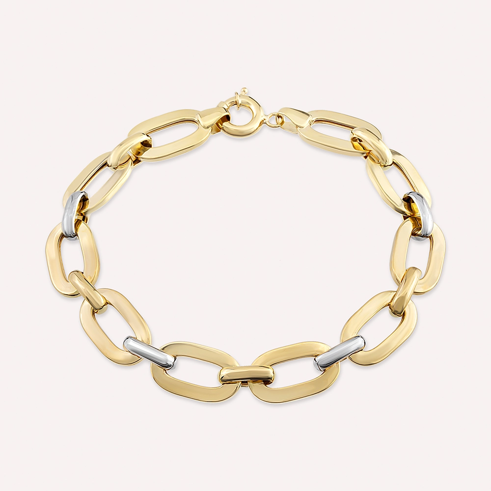 Rope Yellow Gold Chain Bracelet - Nev Jewellery (1)