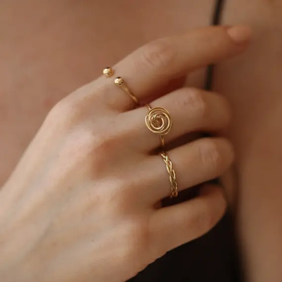 Rosa Yellow Gold Ring - 2