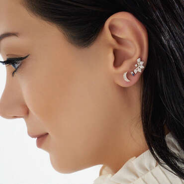 Rose Moon 0.06 CT Diamond Single Earring - Nev Jewellery (1)