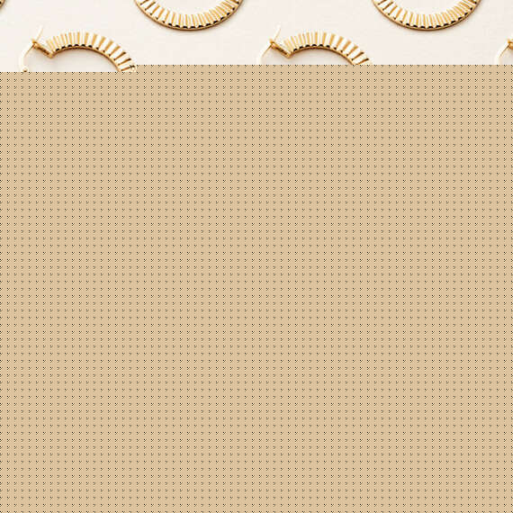 Ruffle Yellow Gold Hoop Earring - 3