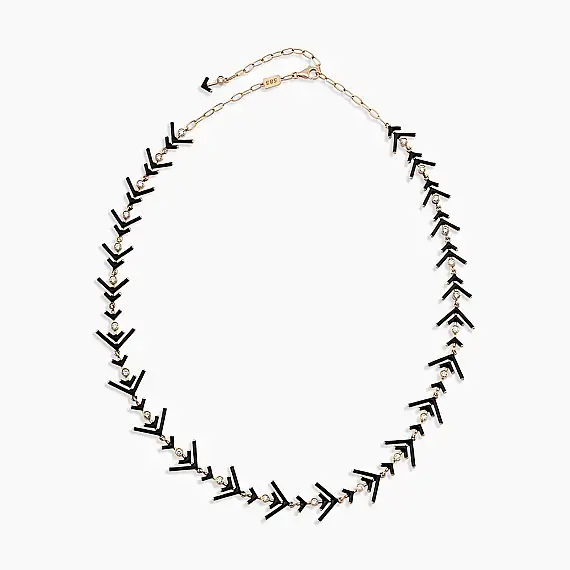 Rune 0.79 CT Diamond and Black Enamel Necklace - 2