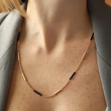 Saida Yellow Gold Necklace - Nev Jewellery (1)