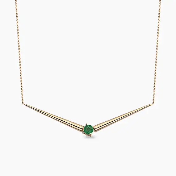 Sandy 0.34 CT Emerald Rose Gold Necklace - 2