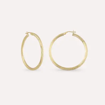 Scion Yellow Gold Hoop Earring - Nev Jewellery (1)