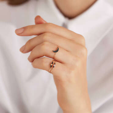 Seed 0.06 CT Black Diamond Ring - Nev Jewellery