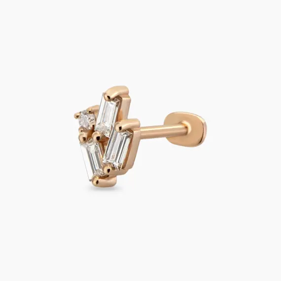 Seed 0.08 CT Diamond Rose Gold Piercing - 1