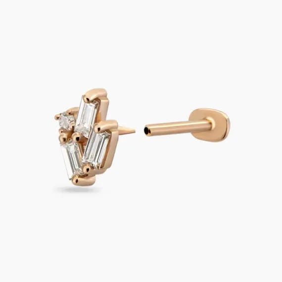 Seed 0.08 CT Diamond Rose Gold Piercing - 4