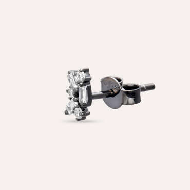 Seed 0.12 CT Baguette Cut Diamond White Gold Mini Single Earring - Nev Jewellery (1)