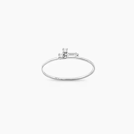 Seed 0.13 CT Diamond White Gold Ring - 1