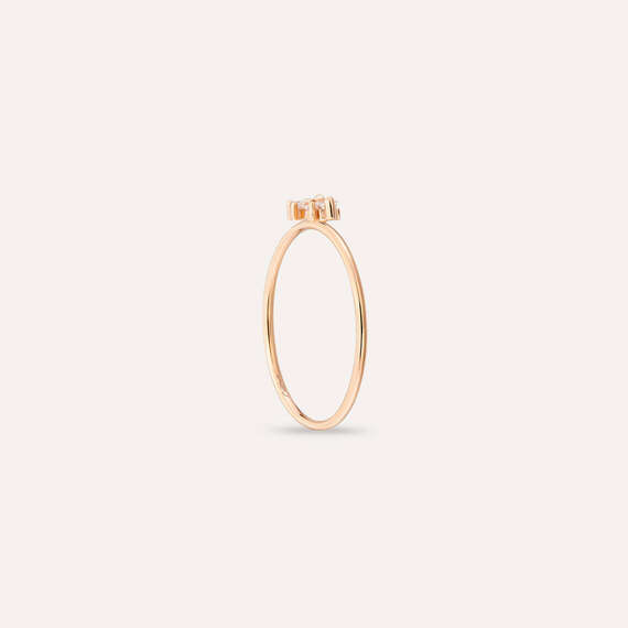 Seed 0.14 CT Baguette Cut Diamond Rose Gold Ring - 6