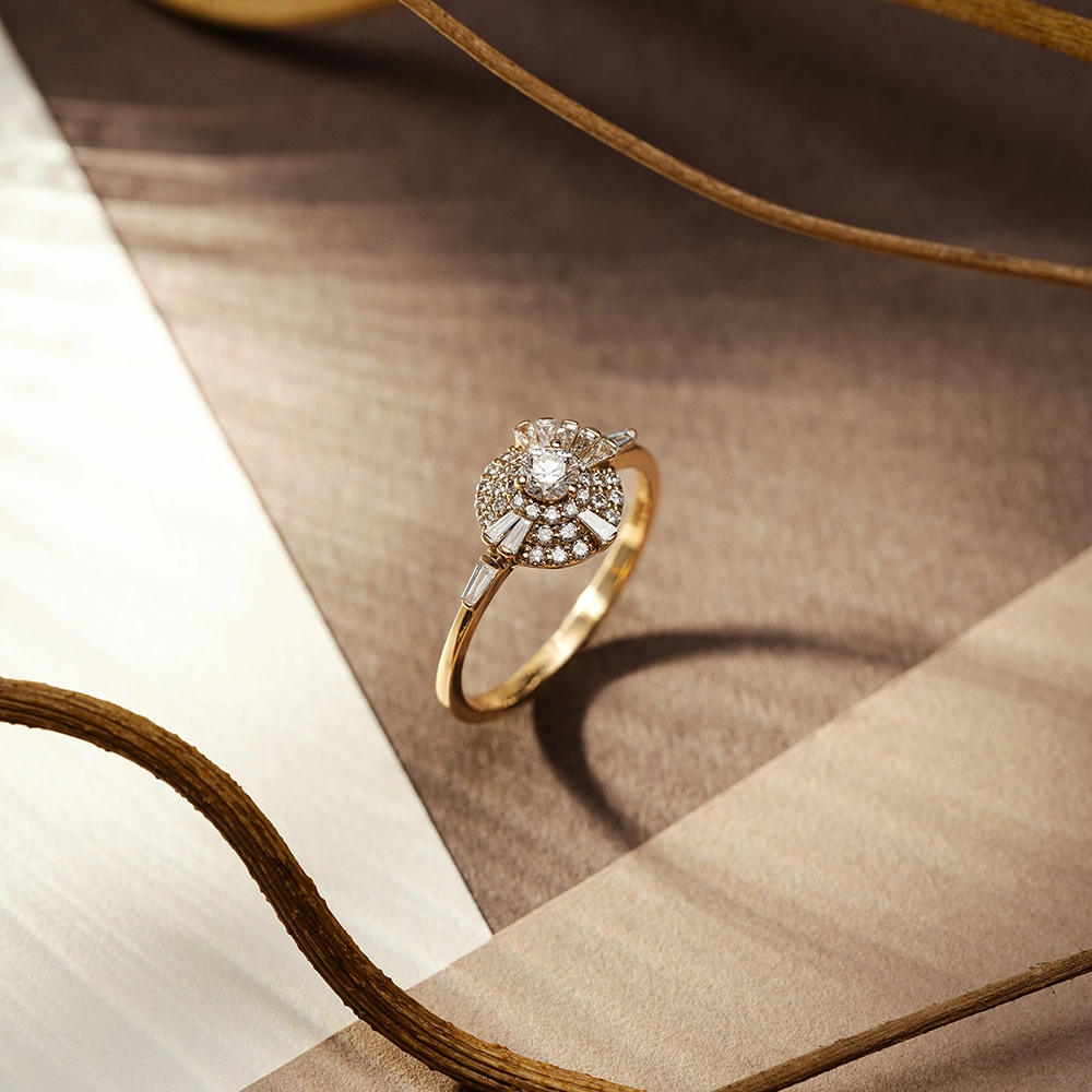 Shay 0.52 CT Trapeze Cut Diamond Rose Gold Ring - Nev Jewellery (1)