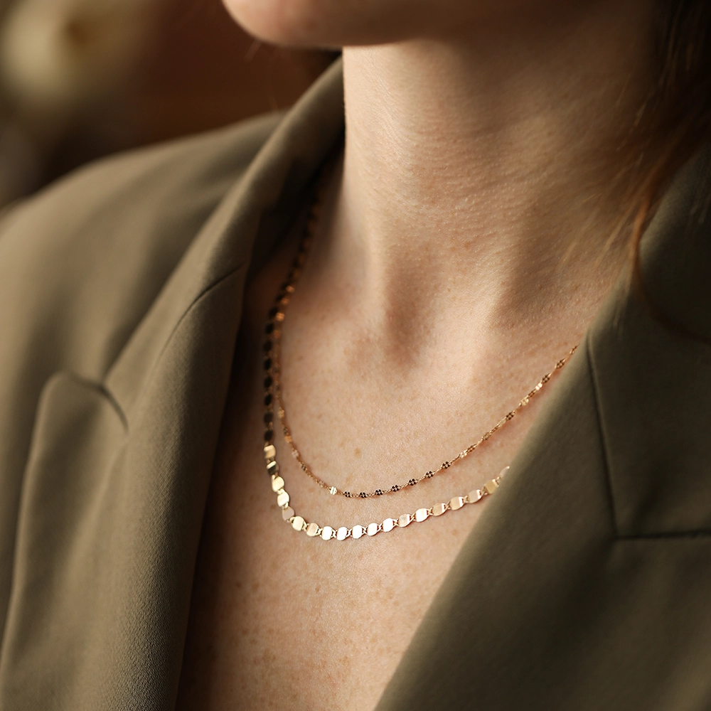 Sine Yellow Gold Italian Necklace - Nev Jewellery (1)