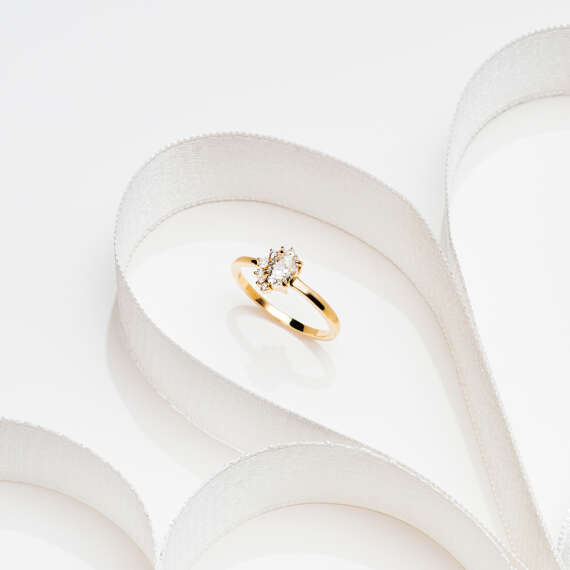 Sofia 0.59 CT Oval Cut Diamond Yellow Gold Ring - 1