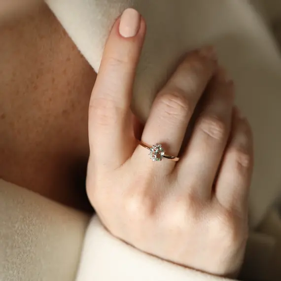 Sofia Green Sapphire Rose Gold Ring - 3