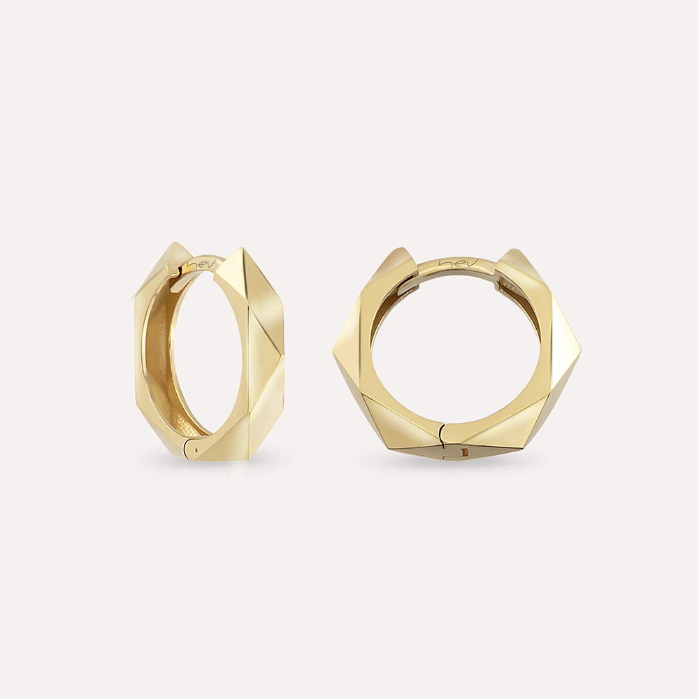 Soleil Yellow Gold Hoop Earring - Nev Jewellery (1)