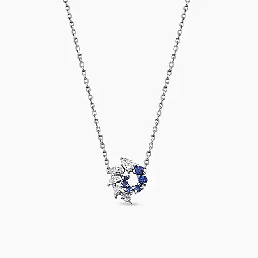 Sophia 0.45 CT Sapphire and Diamond White Gold Necklace - Nev Jewellery (1)
