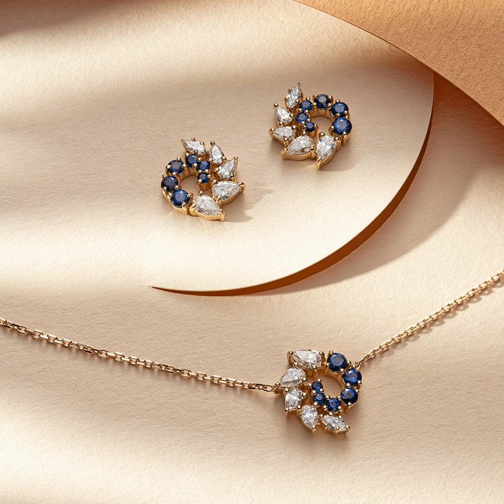 Sophia 0.49 CT Sapphire and Diamond Rose Gold Necklace - 5