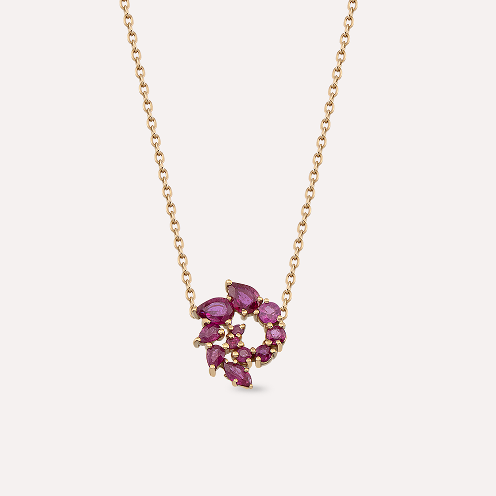 Sophia 0.75 CT Ruby Rose Gold Necklace - Nev Jewellery (1)