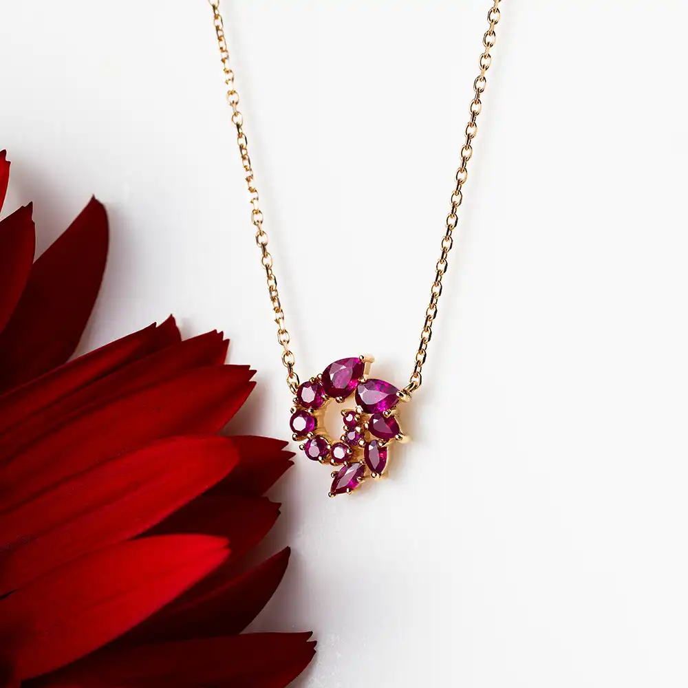 Sophia 0.75 CT Ruby Rose Gold Necklace - 1