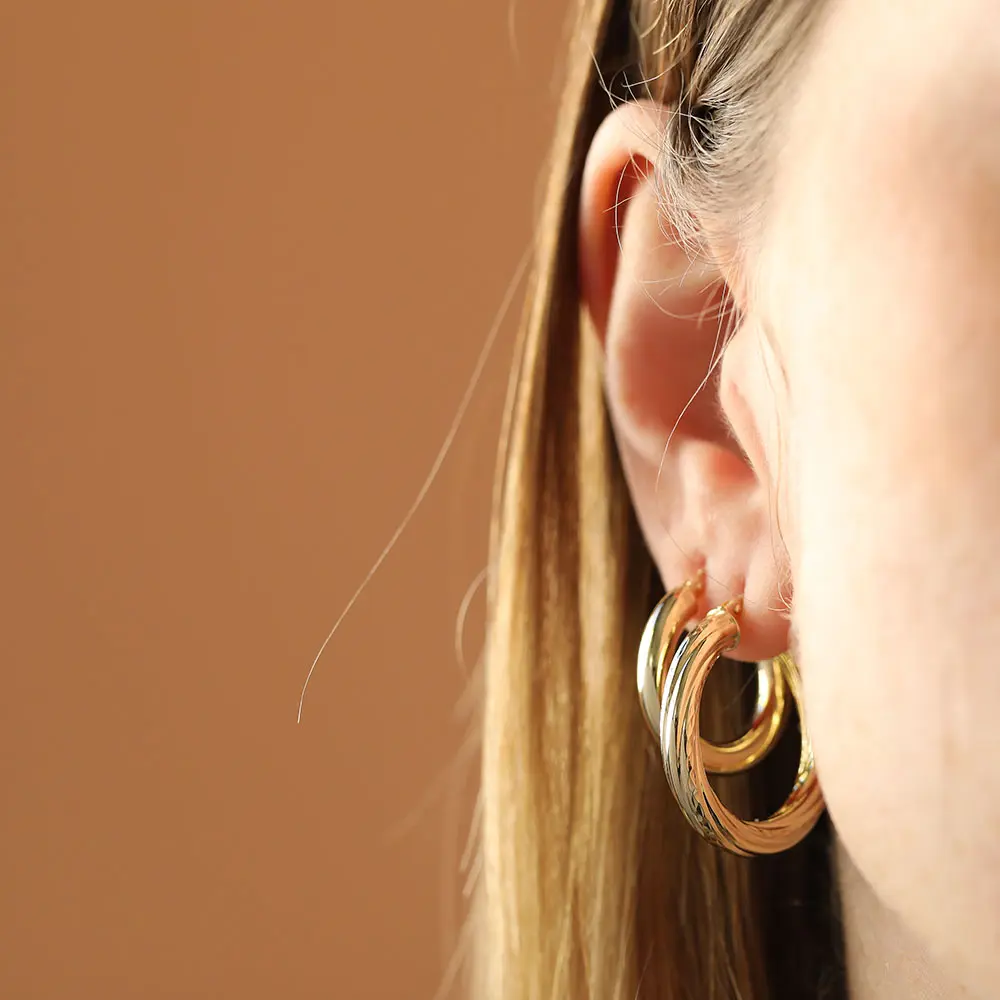 Soul Yellow Gold Hoop Earrings - 2