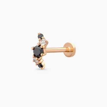 Spes Black Diamond Rose Gold Piercing - Nev Jewellery (1)