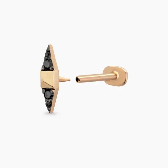 Spike Black Diamond Rose Gold Piercing - 4