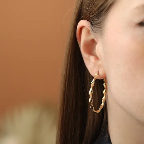 Spira Large Yellow Gold Hoop Earring - 1
