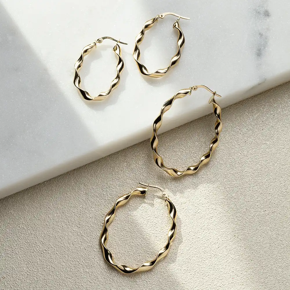 Spira Large Yellow Gold Hoop Earring - 4