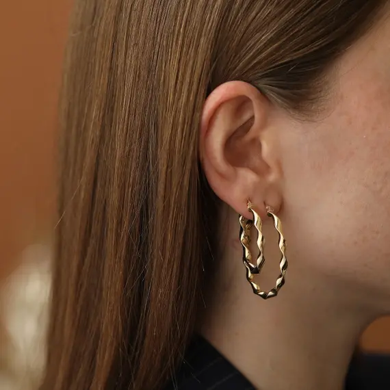 Spira Large Yellow Gold Hoop Earring - 5