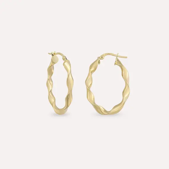 Spira Medium Yellow Gold Hoop Earring - 1