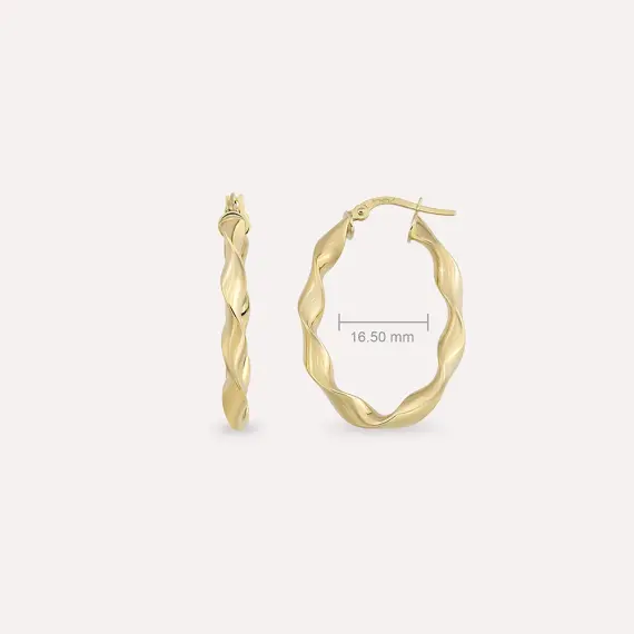 Spira Medium Yellow Gold Hoop Earring - 4
